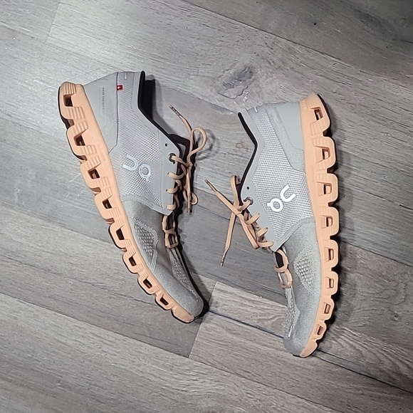 On Cloud X Cloudflyer Sneakers - Cream, Orange and Burgundy Size 11 Women - Picture 6 of 10